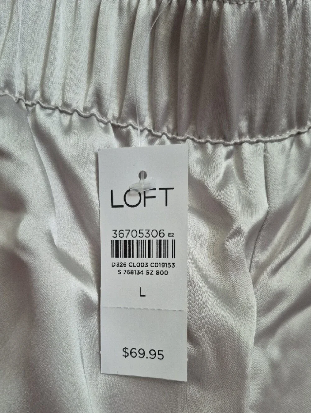 LOFT Wide-Leg Satin Pants in Light Cream - Picture 2 of 7